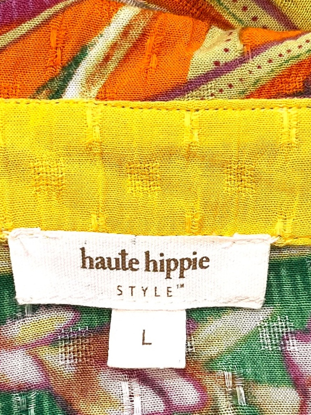 Haute Hippie Cropped Top Paisley Boho Vibrant Festival Playful - Picture 13 of 15